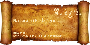 Maloschik Ágnes névjegykártya